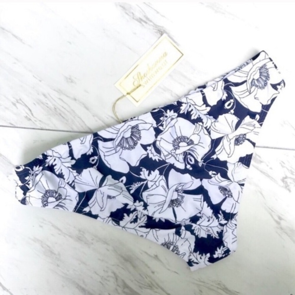 Shoshanna Blue White Floral Poppies Bikini Bottoms — image 8 of 8